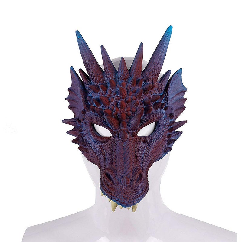 Himine Cosplay Mask Dragon's Head Mask for Festival Party Halloween (Purple) - Image 1